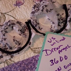 Victoria Secret Bra 36DD VS Floral Lace Print Unlined Embroidery